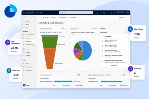 Microsoft Dynamics 365 Sales Dashboard Image