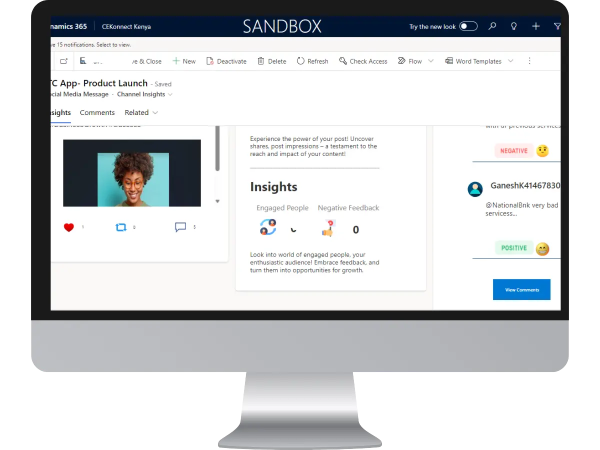 Social Media Connectivity & Sentiment Analysis Image