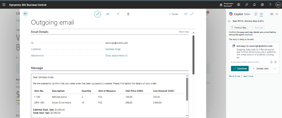 Sales Order Finalization